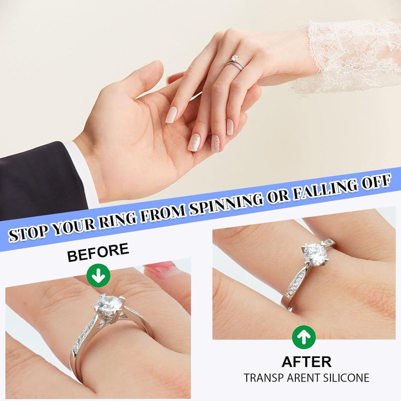 Eiito Ring Sizers for Loose Rings, 16 Pack Ring Guards for Loose Rings, Reduce by 0.5-1 Size Without Resizing, Fits Bands 1-8mm, Invisible Design for Women and Men, 2 Styles Insert and Spiral - Image 5